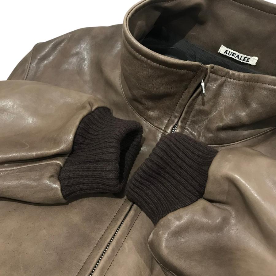 AURALEE（オーラリー） 【HEAVY LAMB LEATHER ZIP BLOUSON】 レザー