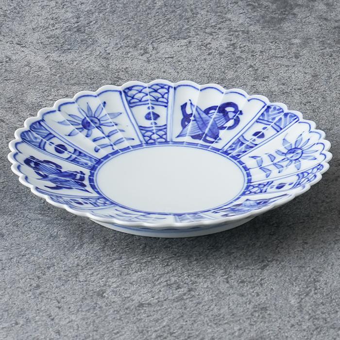 有田HOUEN 有田焼 芙蓉手菊型皿 中 直径約18cm【送料無料】 電子レンジ