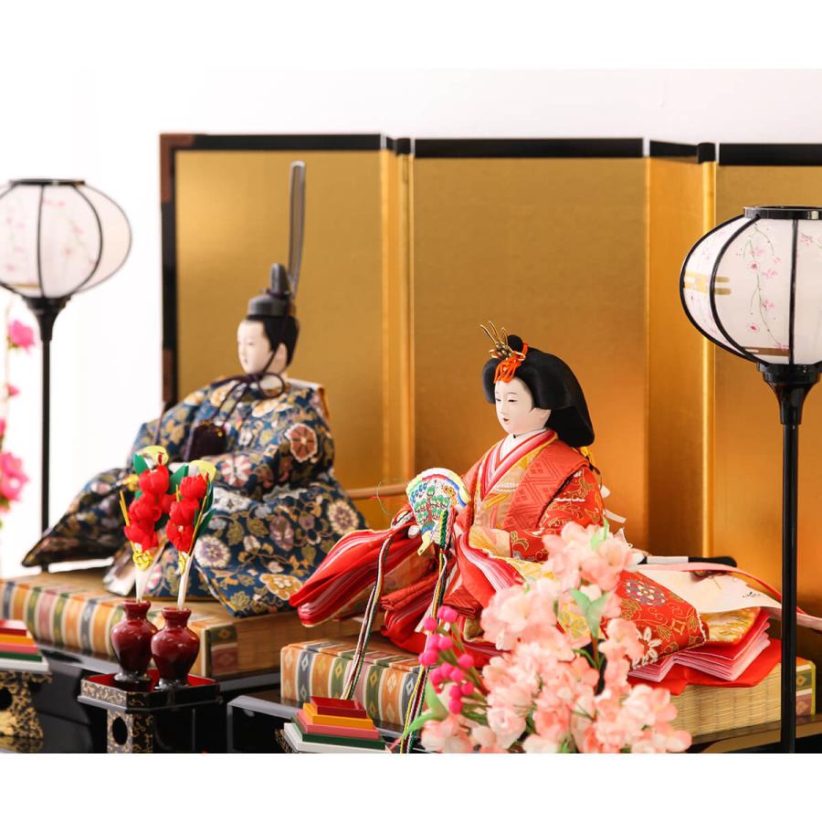 2/18〜2/25☆ポイント2倍！】雛人形 親王飾り 九番 正絹 華椿 金屏風飾