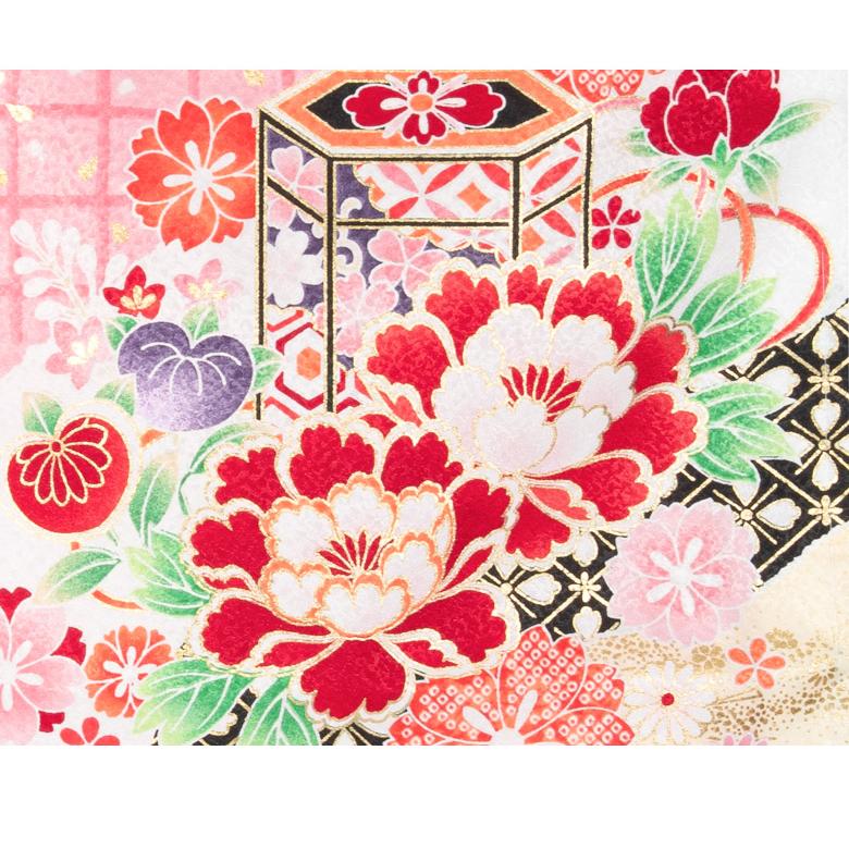 七五三 女の子 着物 四つ身 祝い着 単品 7歳 絵羽柄 襦袢付き