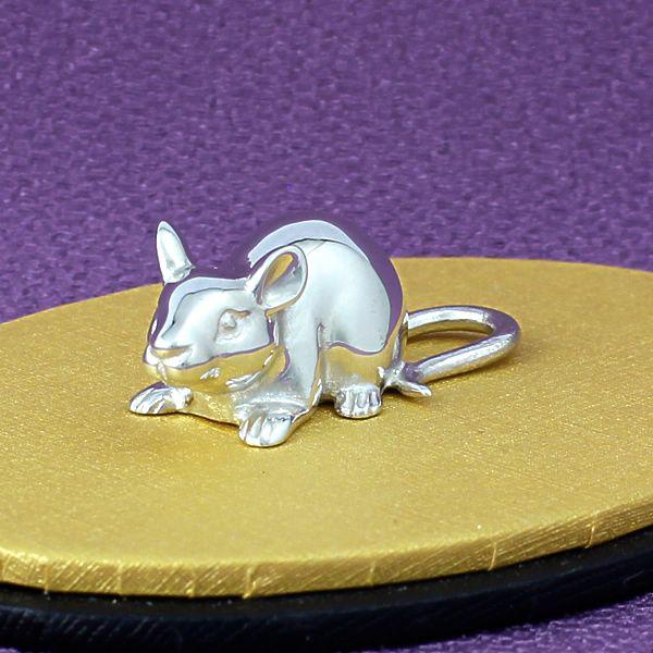 干支 置物（銀製）鼠・ねずみ・ネズミ 子鼠 伏 : 京都工芸舎 Yahoo!店