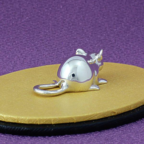 干支 置物（銀製）鼠・ねずみ・ネズミ 子鼠 伏 : 京都工芸舎 Yahoo!店
