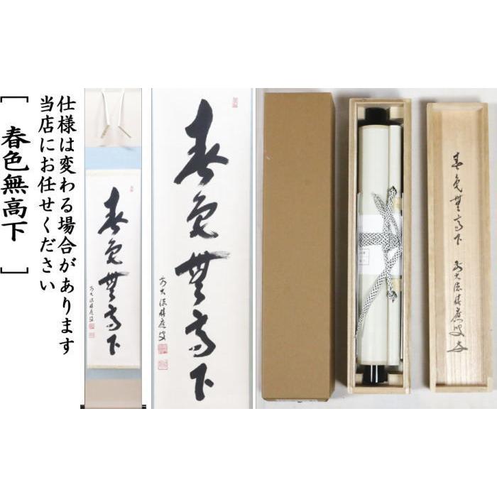 茶道具 掛軸 掛け軸 一行 春色無高下 福本積應筆 茶道 : 茶道具いまや