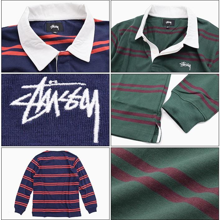 STUSSY（ステューシー） ポロシャツ 長袖 メンズ Desmond Stripe Rugby