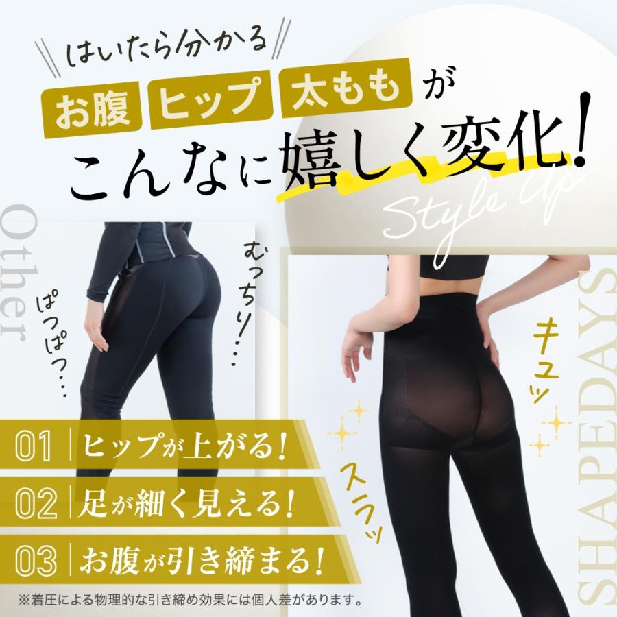 SHAPEDAYS 着圧スリムレギンスプレミアムハイウエスト UVカット ML