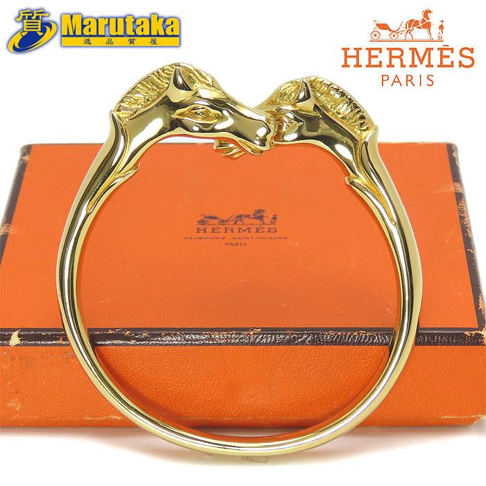 HERMES（エルメス） 送料無料 シュバルホース バングル GP ゴールド
