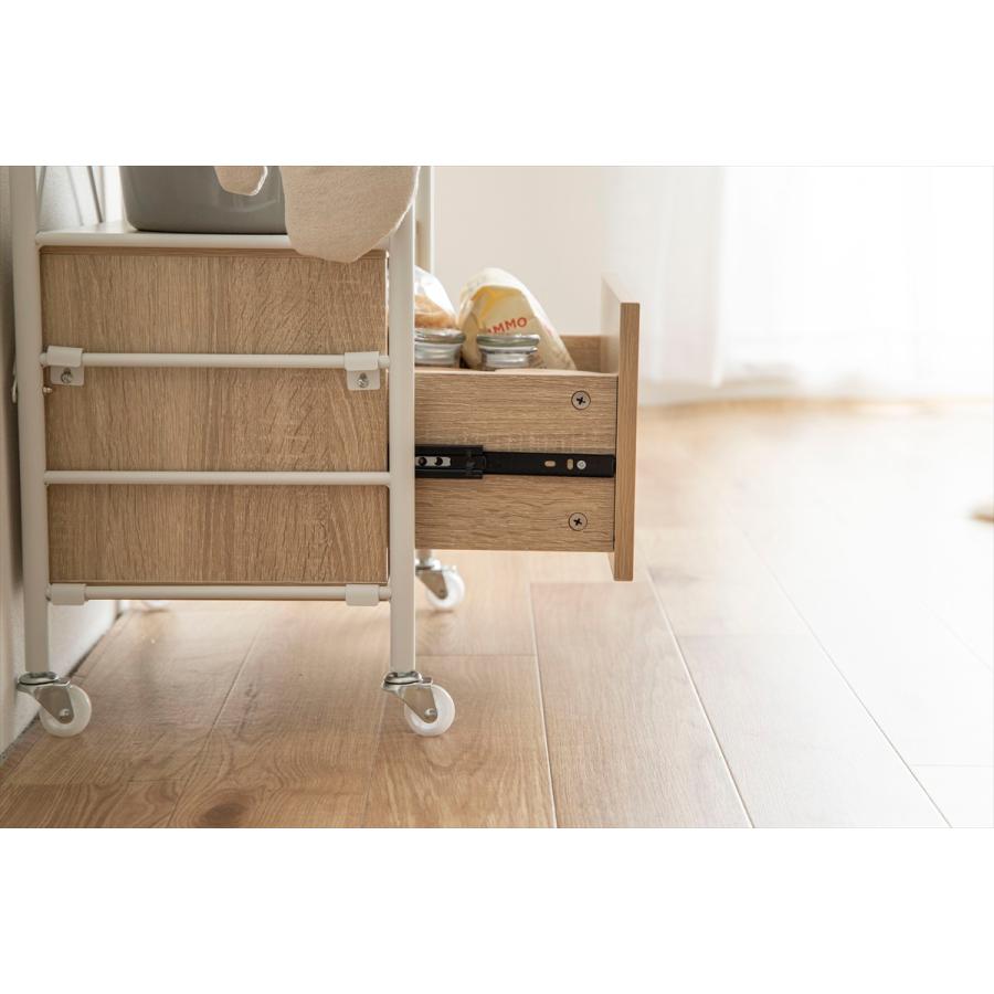幅80cm Laulu 引き出し付きシェルフ 収納 ディスプレイラック 可動棚