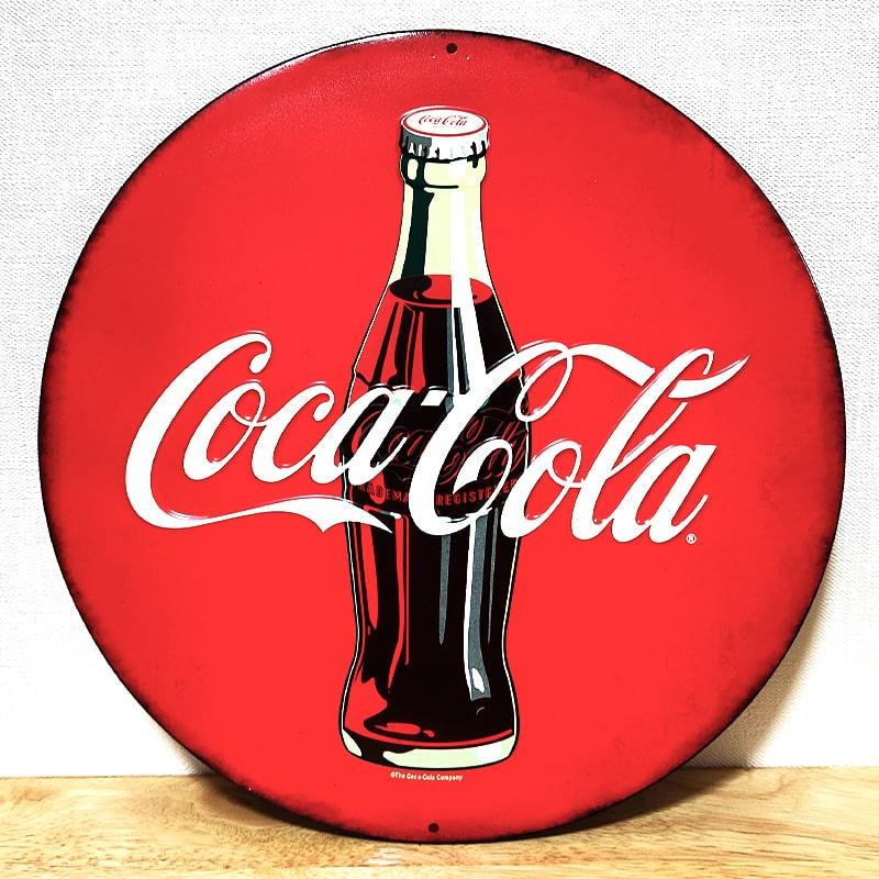Coca Cola（コカコーラ） ブリキ看板 ビンテージ エンボスメタルサイン