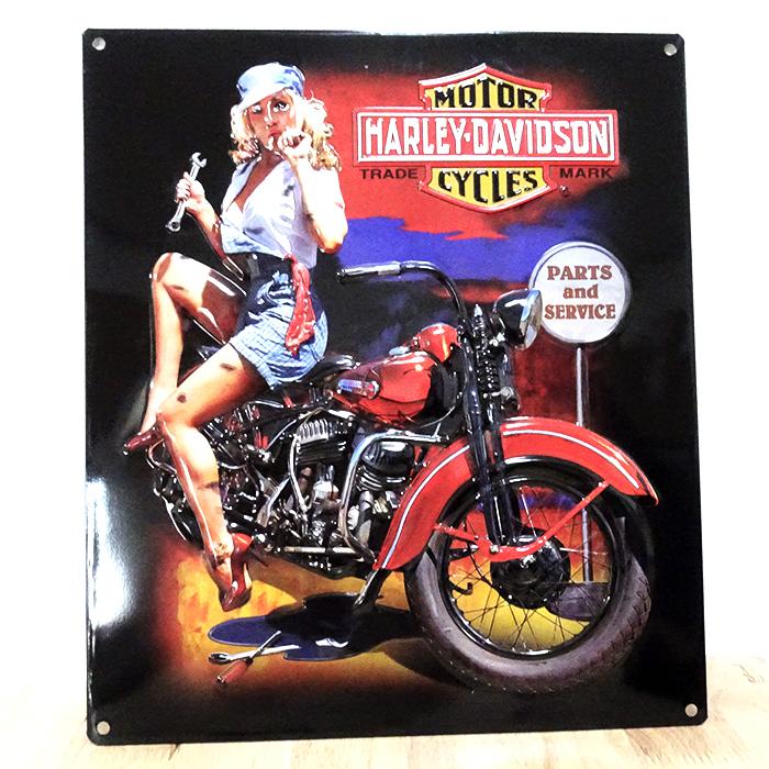Harley Davidson（ハーレー・ダビッドソン） ブリキ看板 アンティーク