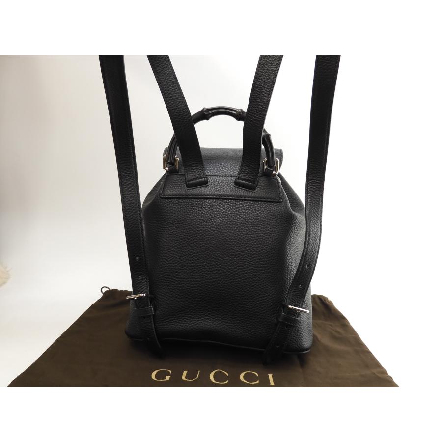 バンブー グッチ バックパック デイリー バンブーレザー黒 リュック
