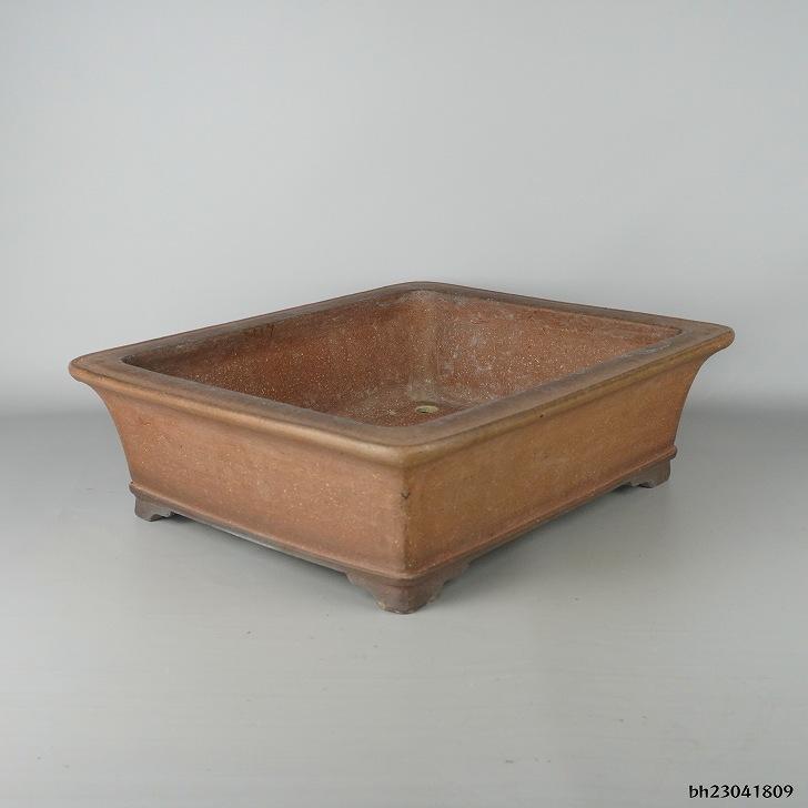 中古】 盆栽鉢 常滑 中野 行山 大型 長辺 約41cm 長方鉢 泥物 現品