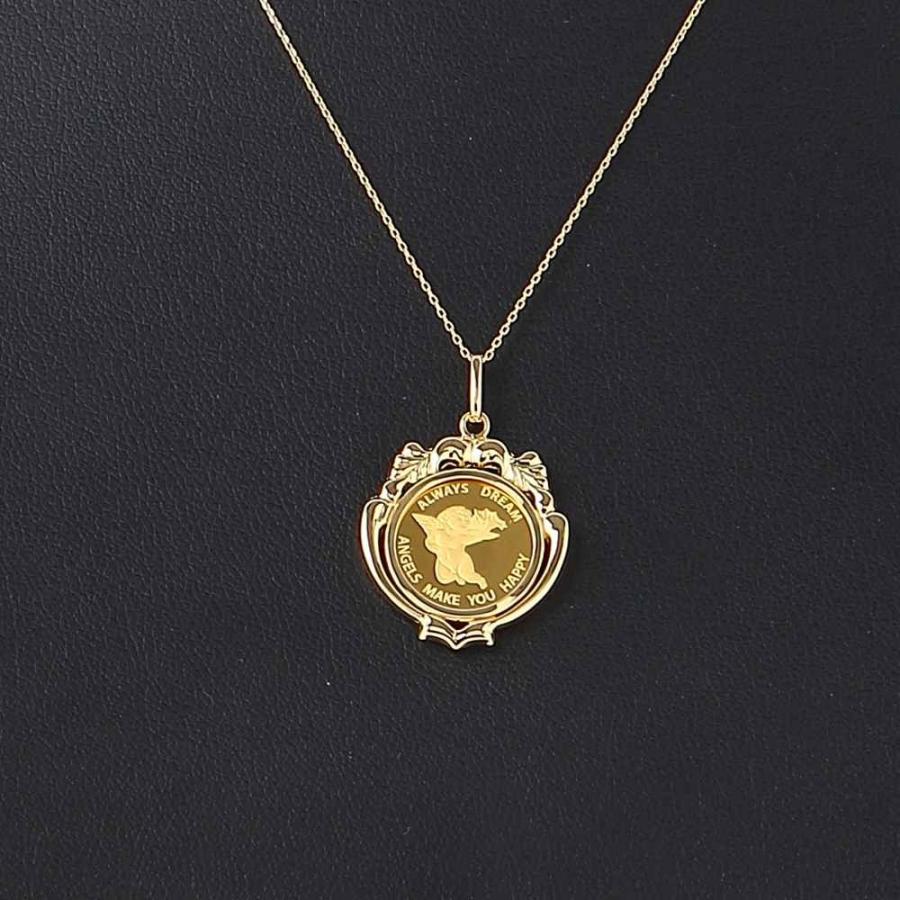 純金 エンジェル 1/25oz ペンダントトップ 天使 メンズ レディース K18