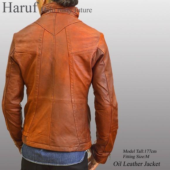 Haruf（ハルフ） レザージャケット 革ジャン メンズ 本革 ライダース
