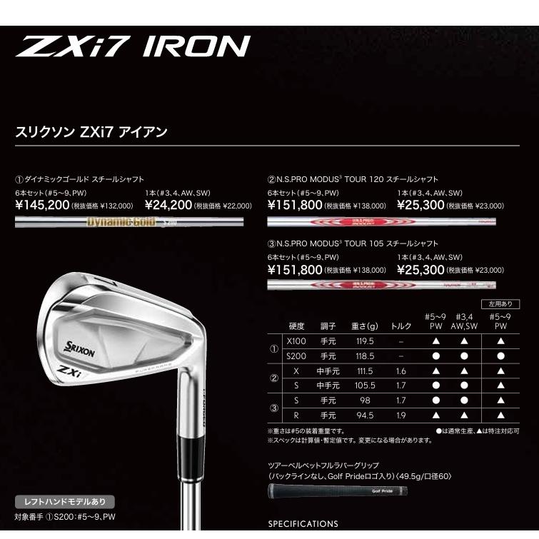 SRIXON カスタムオーダー ダンロップ スリクソン ZXi7 アイアン5本