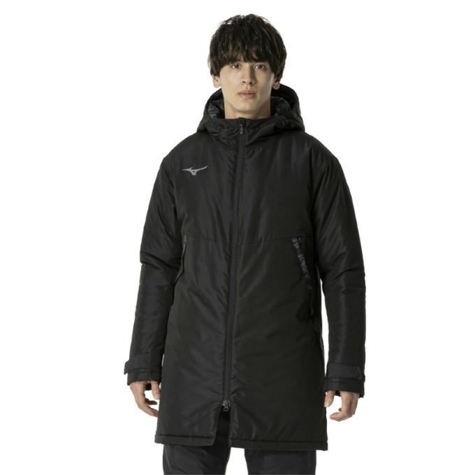 Mizuno モレリア フード付きベンチコート ブラック Mizuno MORELIA