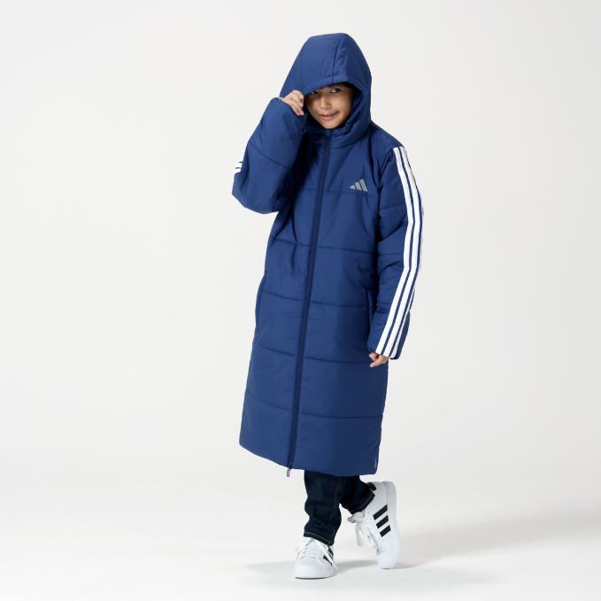 adidas（アディダス） ベンチコート ジュニア キッズ 3ストライプ