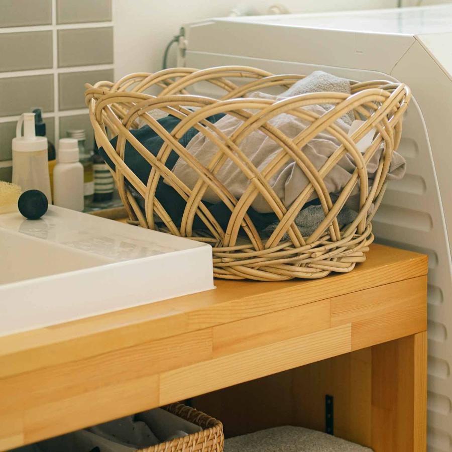 松野屋 ラタン脱衣かご バスケット 籐 整理 収納 インテリア