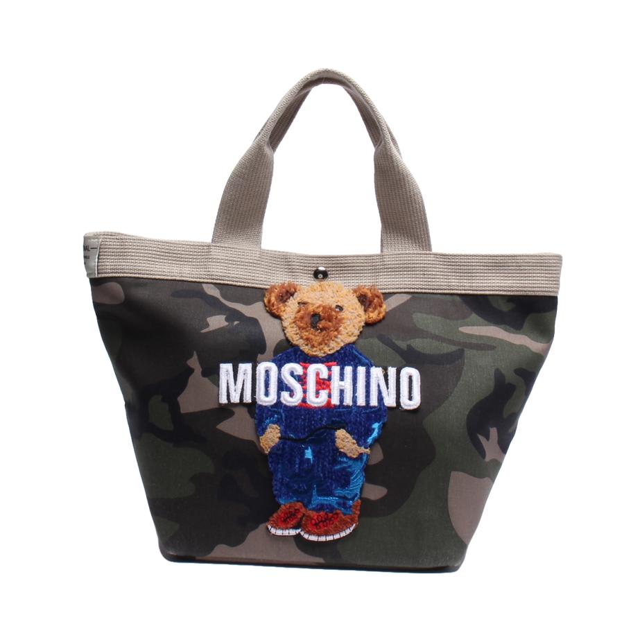 モスキーノ トートバッグ 肩掛け 迷彩柄 クマ レディース MOSCHINO