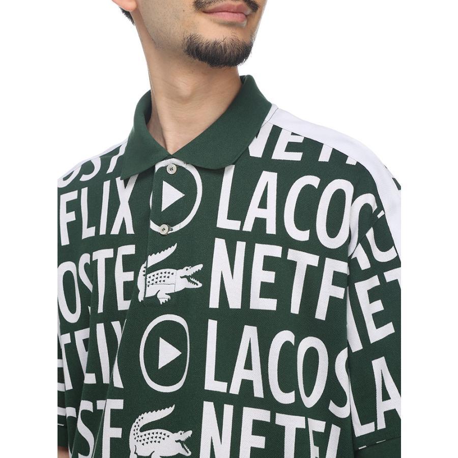 LACOSTE（ラコステ） ポロシャツ NETFLIX コラボ 総柄プリント 半袖