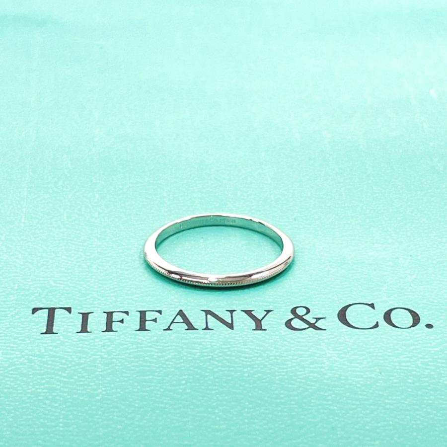 9号】【Pt950】Tiffany & Co. シルバーリング リングピロー付 9号