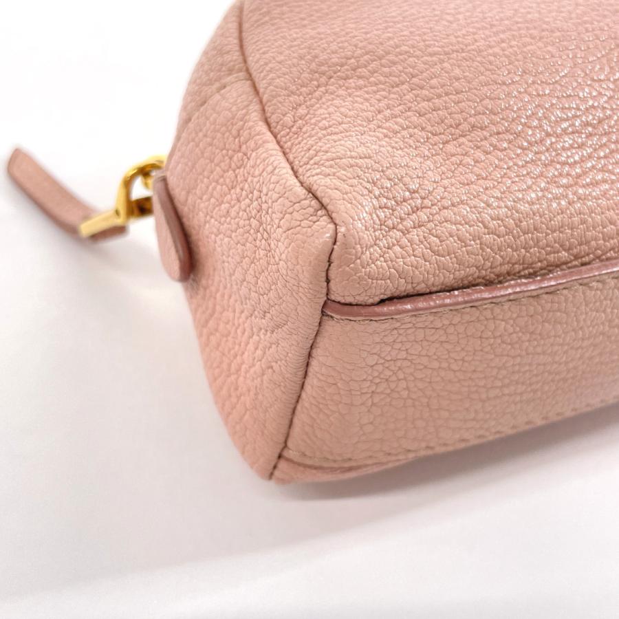 miu miu（ミュウミュウ） ポーチ レザー ピンク メイクポーチ リボン