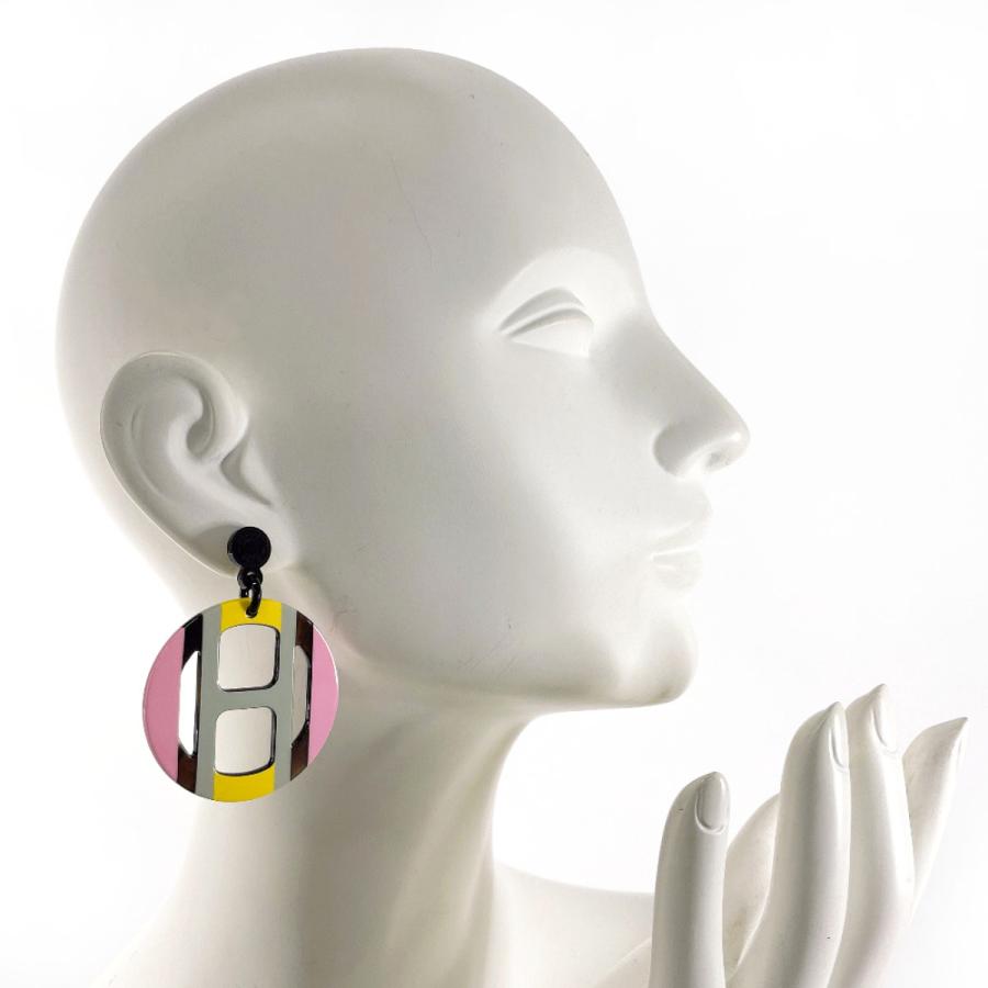 HERMES（エルメス） ピアス Hエキップ バッファローホーン/メタル