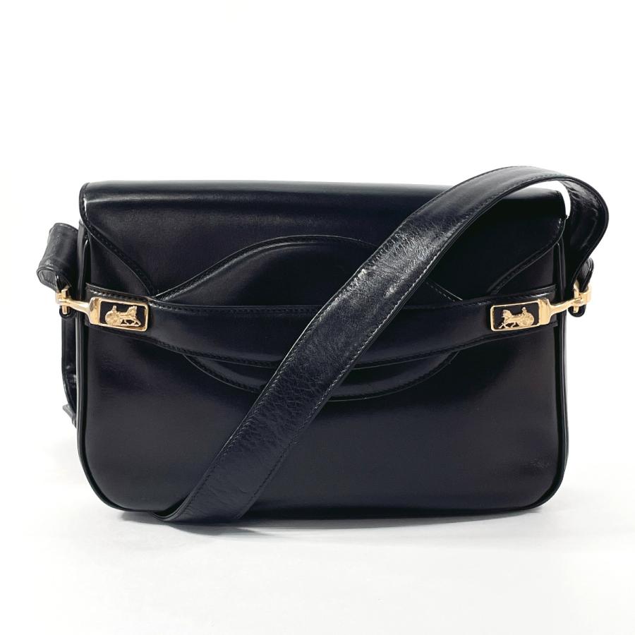 CELINE（セリーヌ） ショルダーバッグ 馬車金具 レザー ブラック