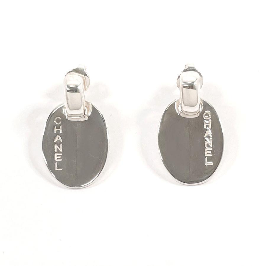 CHANEL（シャネル） ピアス オーバル ロゴプレート シルバー925