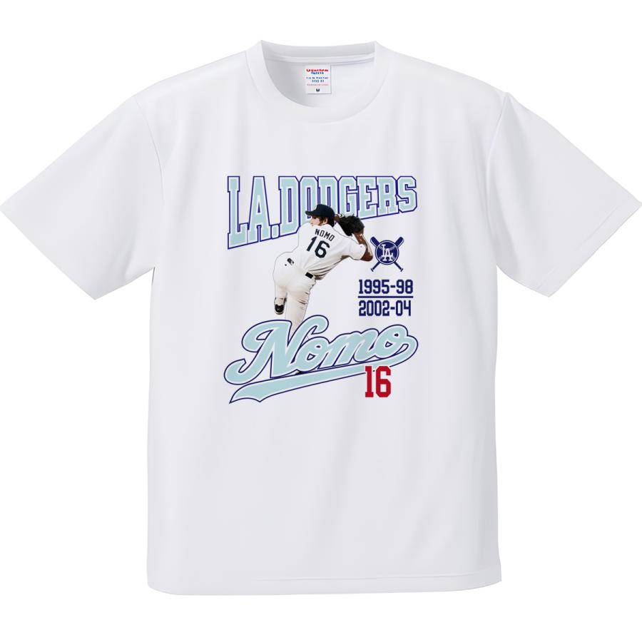 野茂英雄 グッズ Tシャツ ドジャース トルネード投法 16 背番号