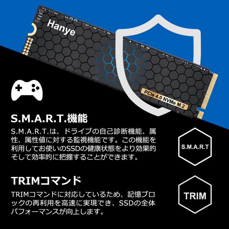 Hanye Hanye 4TB 3D NAND NVMe SSD PCIe Gen 4x4 放熱シート付き PS5