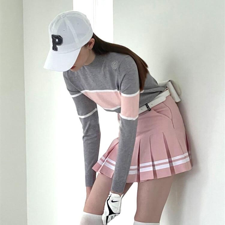 ゴルフウェア レディース 韓国 ニット トップス ゴルフウエア ゴルフ