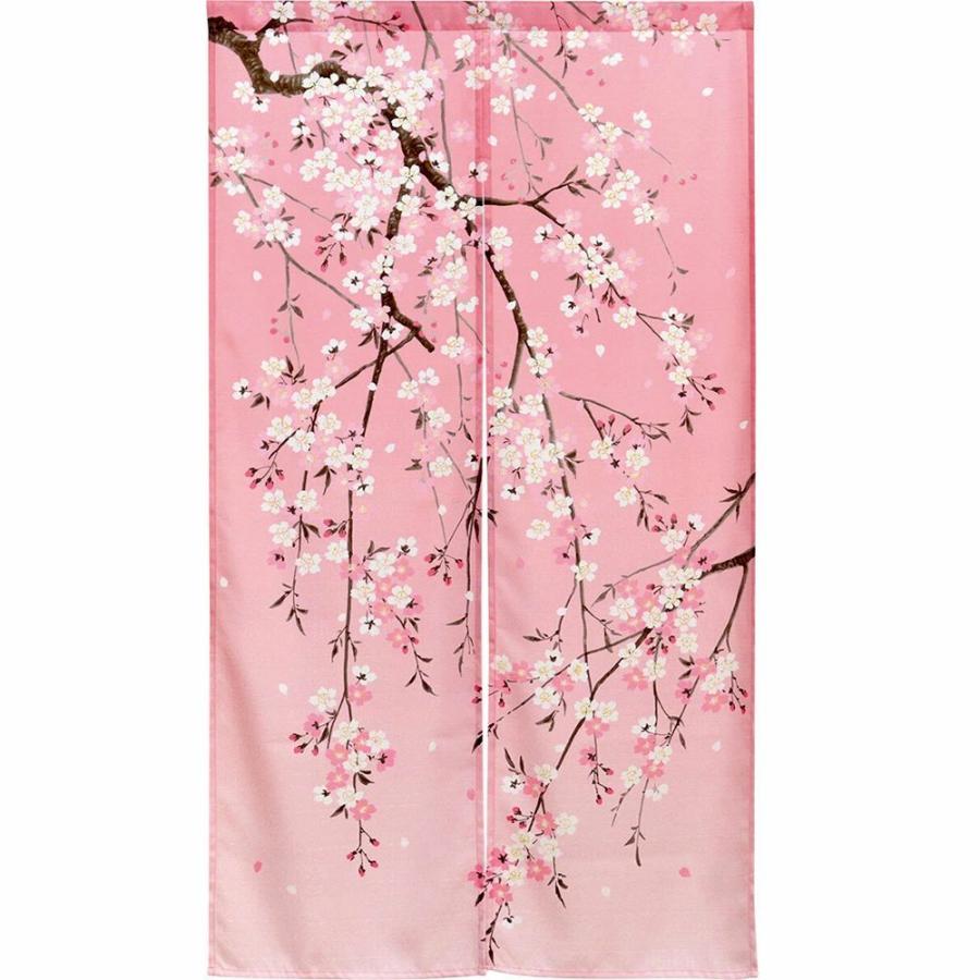 のれん 桜 しだれざくら ピンク 暖簾 85X150cm 日本のお土産