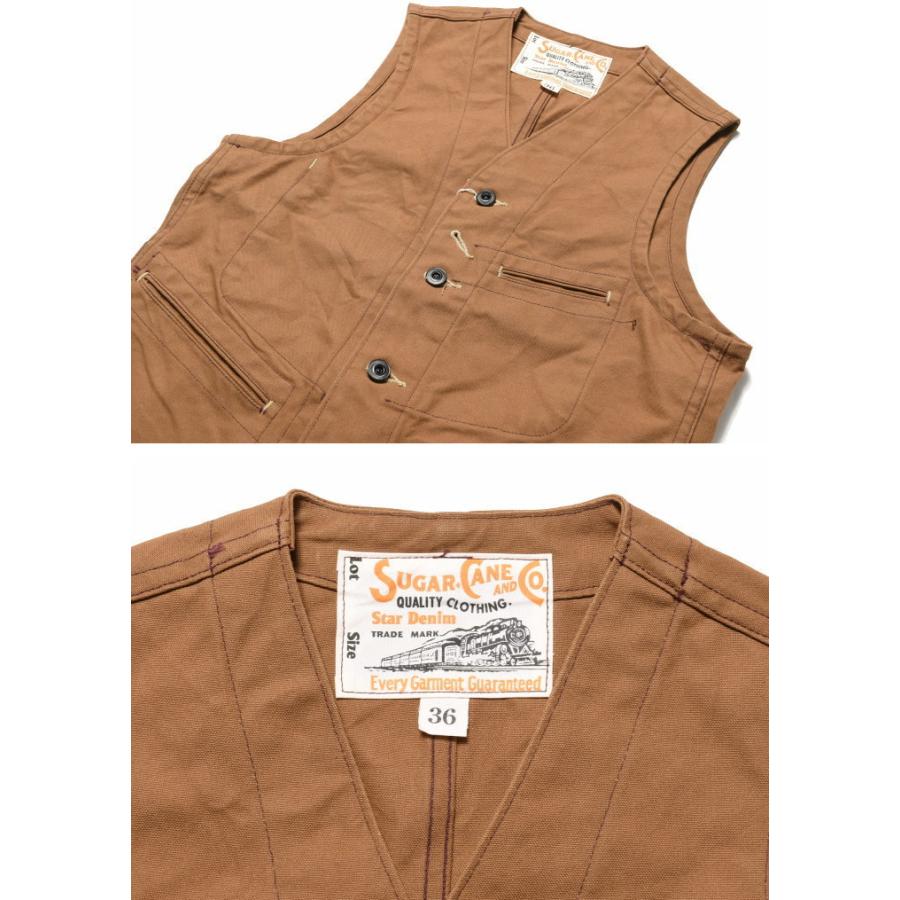 SUGAR CANE 【再入荷】シュガーケーン ベスト 13oz. ブラウンダック