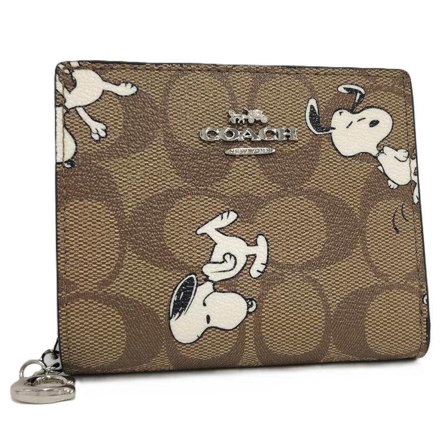 COACH（コーチ） 二つ折り財布 スヌーピー コラボ シグネチャー