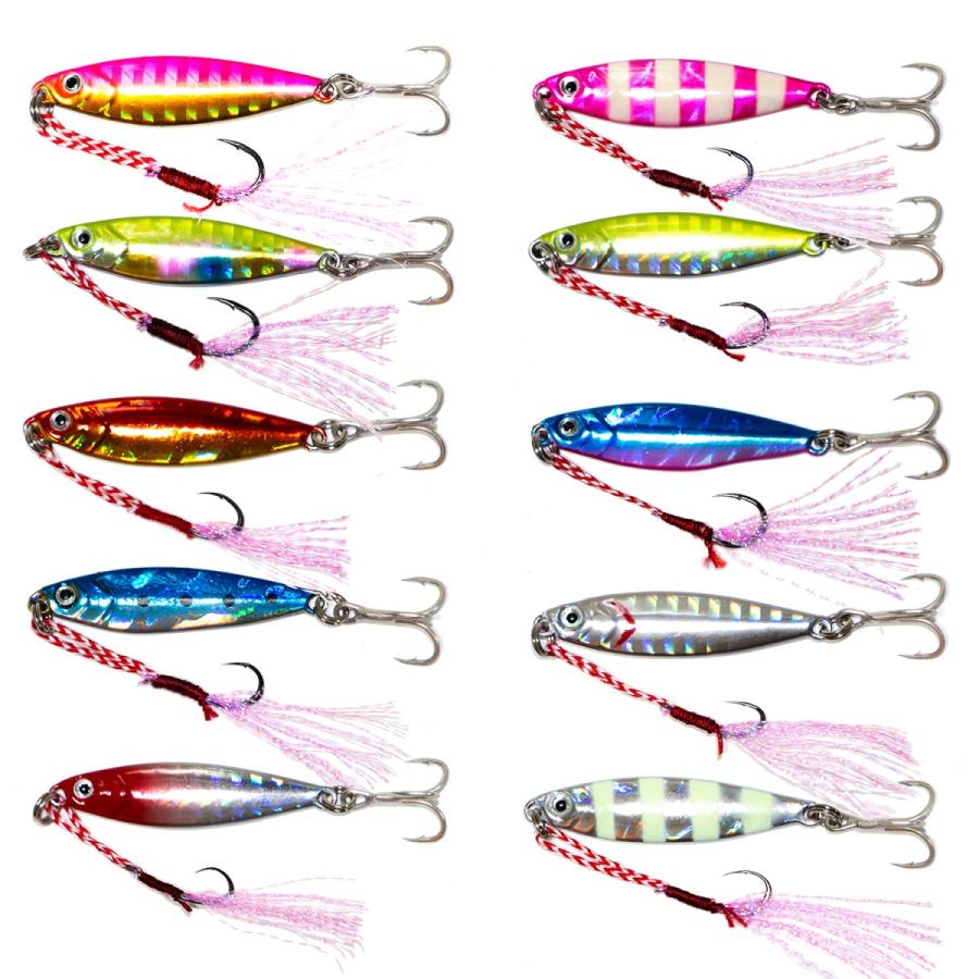 メタルジグ マイクロジグ 7g 10個 セット アシストフック付き : OHF