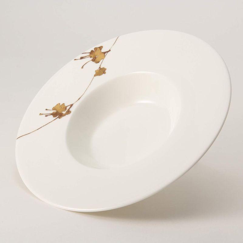 NARUMI(ナルミ) プレート 皿 金植物 ゴールド 21cm リム スープ 日本製