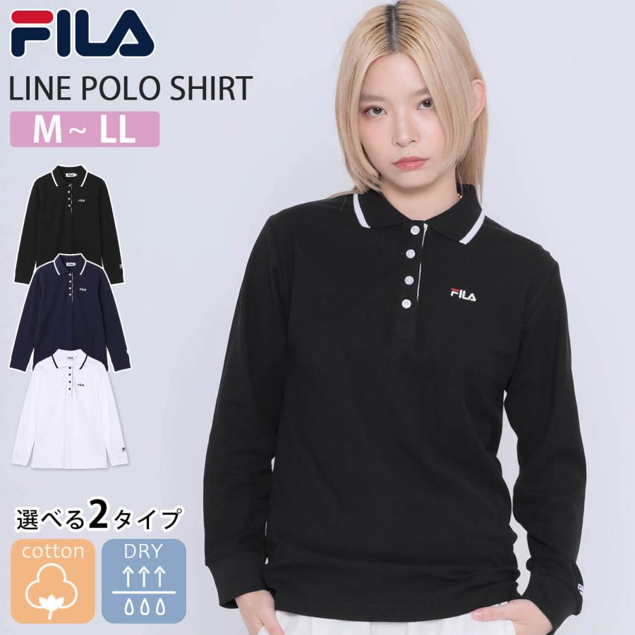 FILA（フィラ） 特価 ポロシャツ レディース 長袖 鹿の子 無地 綿