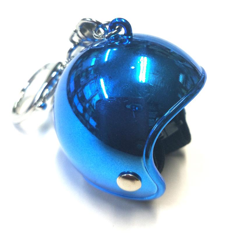 てるぼう＆ヘルメットキーホルダーセット『メタリック ブルー』 雨