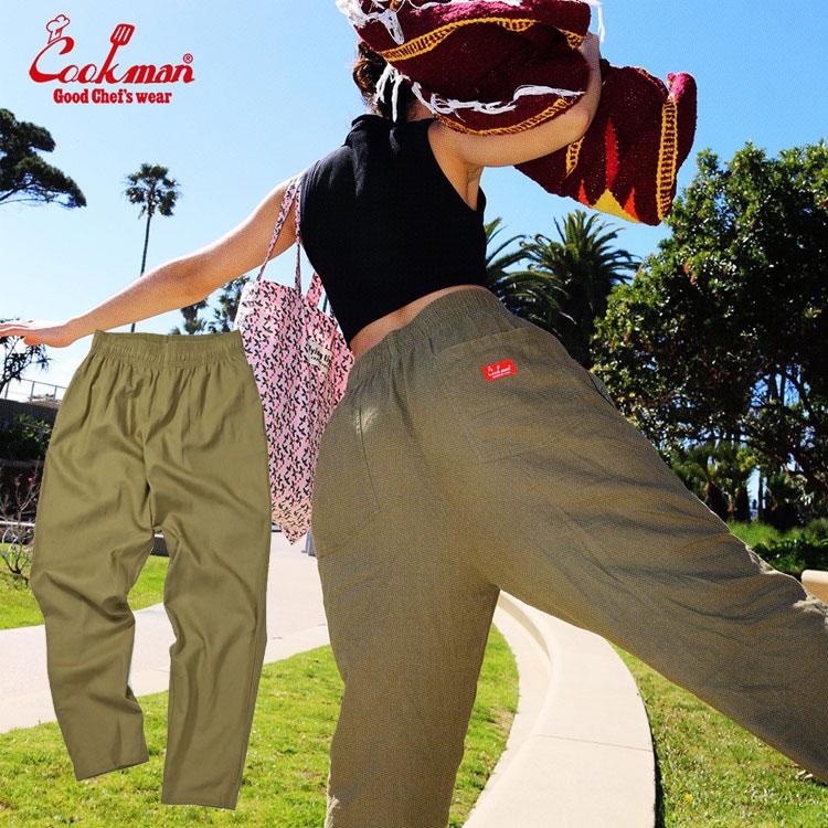 COOKMAN（クックマン） Chef Pants Linen Olive シェフパンツ リネン