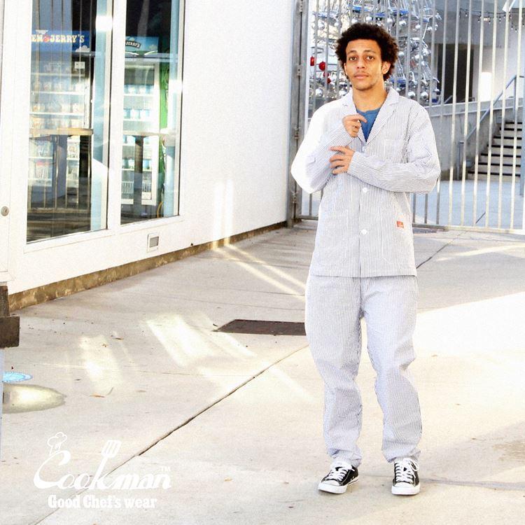 COOKMAN（クックマン） Lab.Jacket Seersucker Stripe Navy ラボ