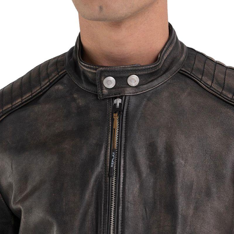 リプレイ レザージャケット シープレザースプレーペイントジャケット