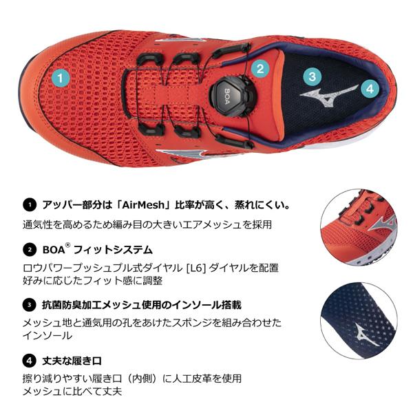 MIZUNO（ミズノ） ミズノ安全靴 オールマイティ VH 51L BOA F1GA2306