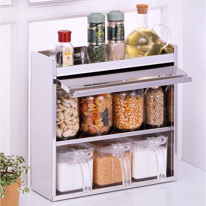 燕三 スパイスラック ステンレス フラップ扉 ストッカー3個付 おしゃれ