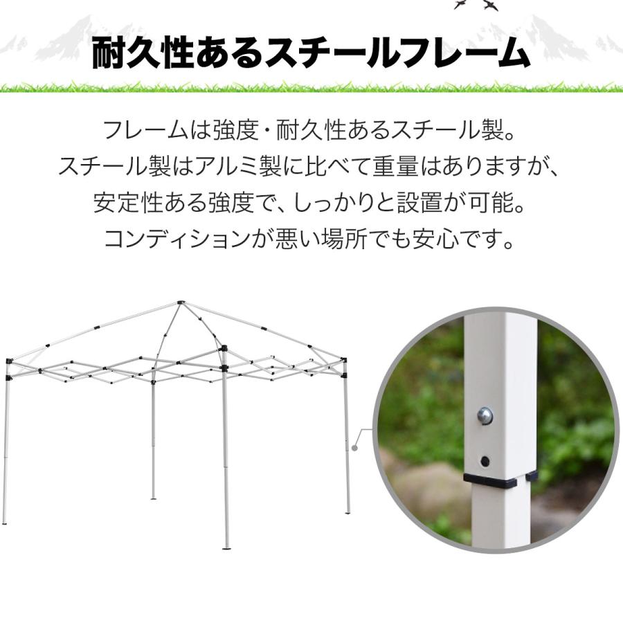 FIELDOOR（フィールドア） タープテント 3m 簡単 耐水 ワンタッチ