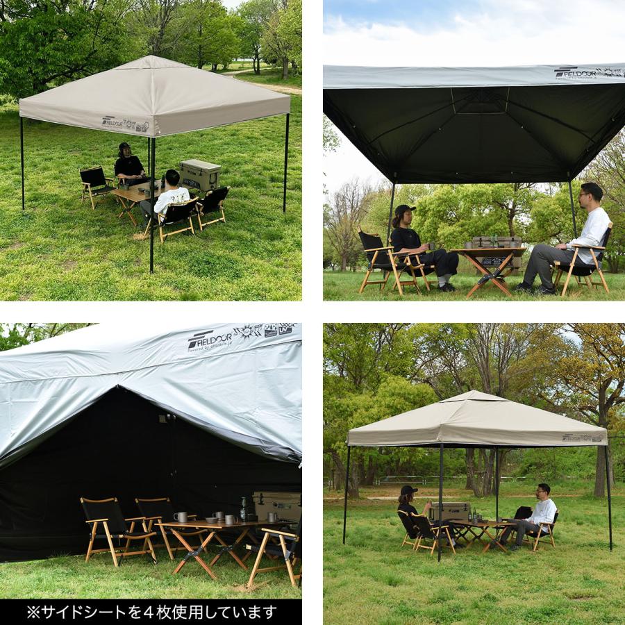 FIELDOOR（フィールドア） タープテント 3m スチール 屋根柱強化モデル