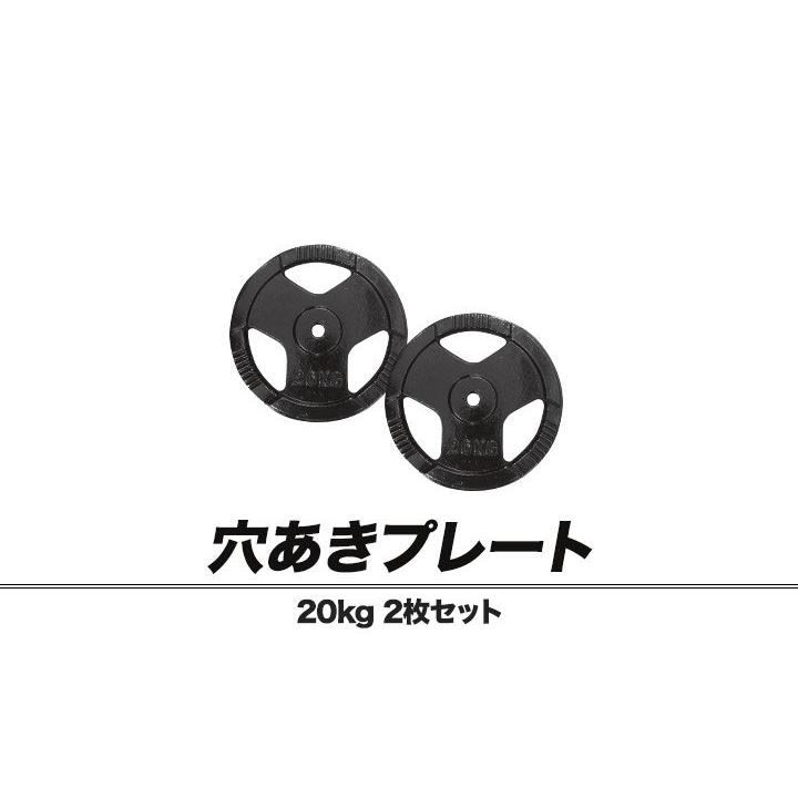 バーベル 用 プレート 穴あき 20kg 2個セット 追加 ダンベルプレート