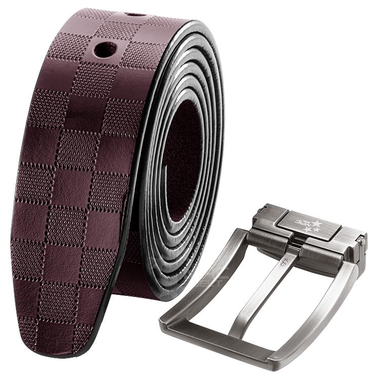 ベルト メンズ カジュアル 本革 チェック柄 38mm 市松模様 革 大きい