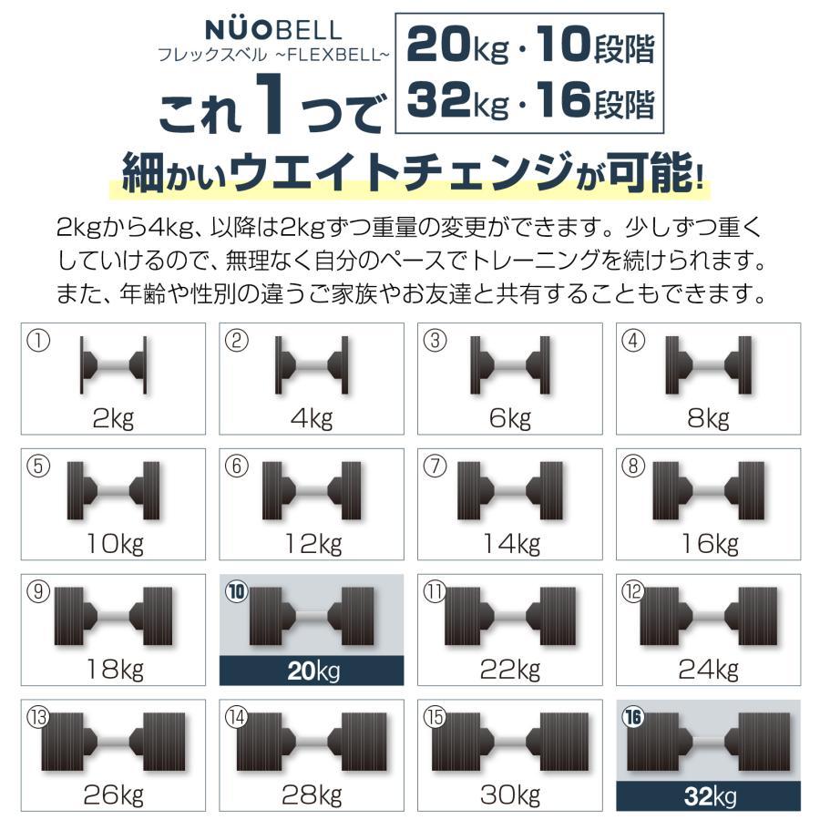 フレックスベル20kg 単品 (NUO 正規代理店) 可変式ダンベル 筋トレ