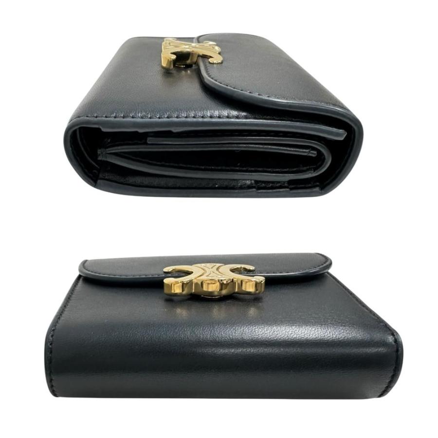 CELINE（セリーヌ） トリンオフ 三つ折り財布 レザー 黒 レディース