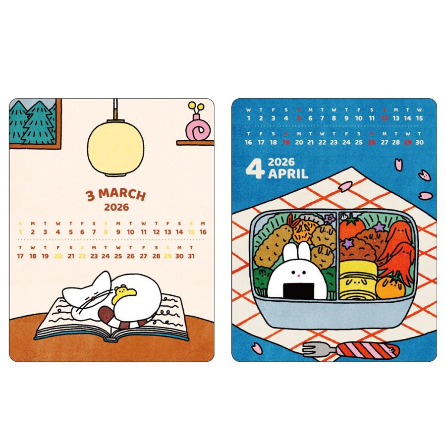 ポイント5倍 2026年版アクリルクリップカレンダー かわべしおん 卓上
